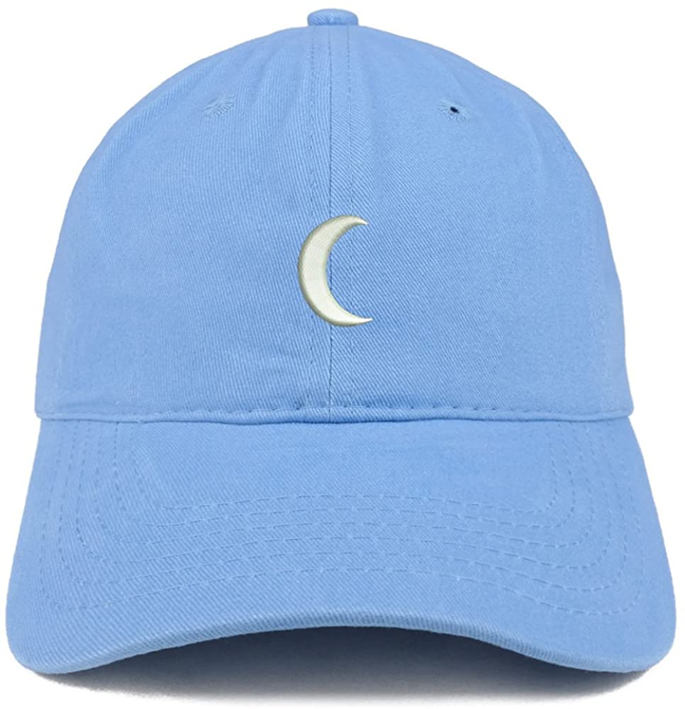 Trendy Apparel Shop Crescent Moon Embroidered Soft Low Profile Adjustable Cotton Cap