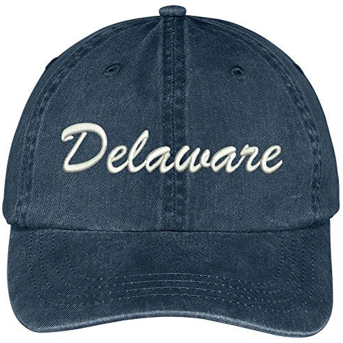 Trendy Apparel Shop Delaware State Embroidered Low Profile Adjustable Cotton Cap