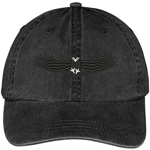 Trendy Apparel Shop Hawk Embroidered Washed Soft Cotton Adjustable Baseball Cap