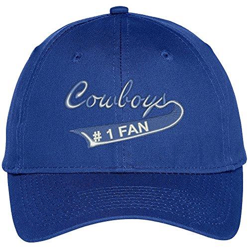 Trendy Apparel Shop Cowboys Number One Fan Embroidered Adjustable Baseball Cap - Royal