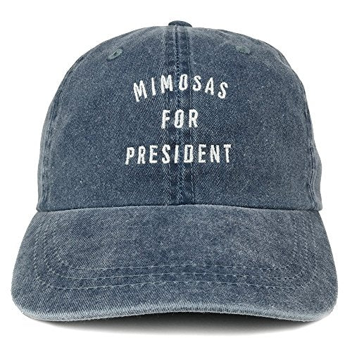 Trendy Apparel Shop Mimosas for President Embroidered Pigment Dyed Washed Cotton Cap