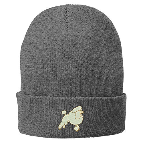 Trendy Apparel Shop Poodle Embroidered Winter Knitted Long Beanie