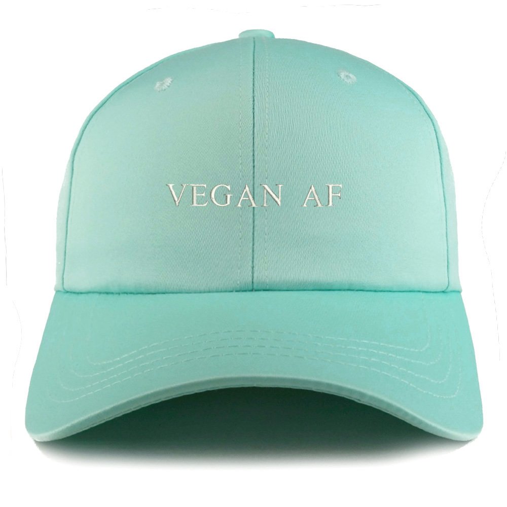 Trendy Apparel Shop Vegan AF Embroidered Structured Satin Adjustable Cap - Mint