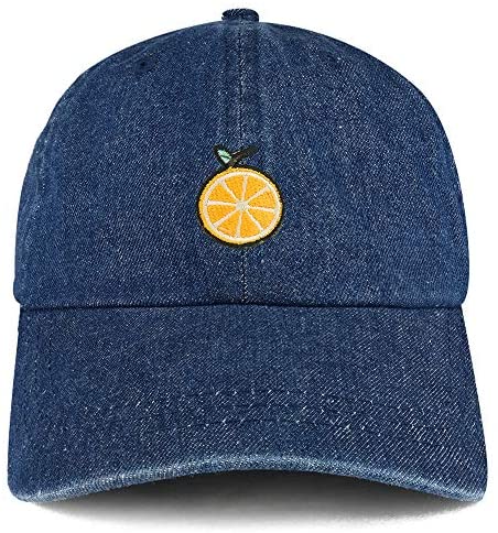Trendy Apparel Shop Orange Patch Unstructured Denim Baseball Cap
