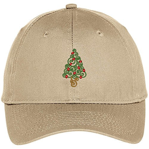 Trendy Apparel Shop Christmas Tree Embroidered Adjustable Baseball Cap