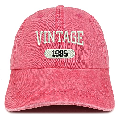 Trendy Apparel Shop Vintage 1984 Embroidered 36th Birthday Soft Crown Washed Cotton Cap
