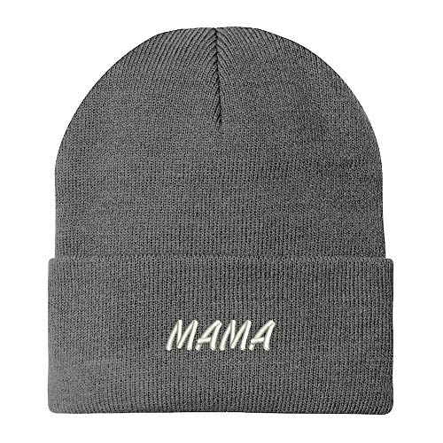 Trendy Apparel Shop Mama Embroidered Winter Long Cuff Beanie