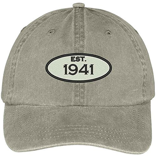 Trendy Apparel Shop Established 1941 Embroidered 78th Birthday Gift Washed Cotton Cap