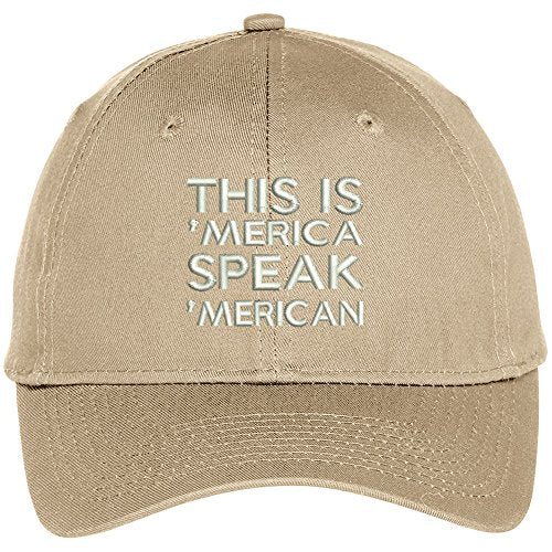 Trendy Apparel Shop Merica Speak Merican Embroidered Baseball Cap