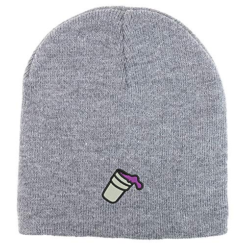 Trendy Apparel Shop Double Cup Morning Coffee Striped Short Beanie
