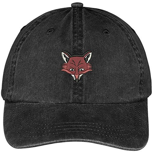 Trendy Apparel Shop Fox Embroidered Washed Soft Cotton Adjustable Baseball Cap