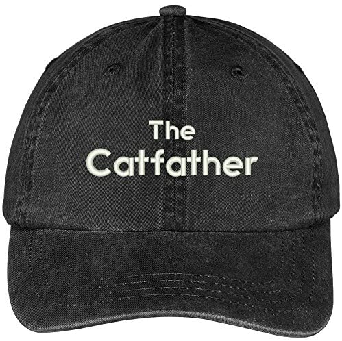 Trendy Apparel Shop Catfather Embroidered Washed Soft Cotton Adjustable Baseball Cap