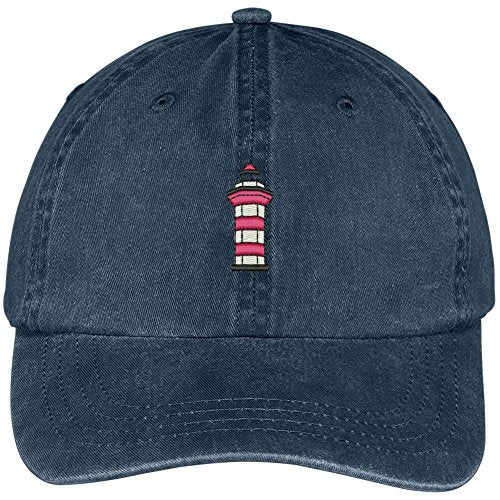 Trendy Apparel Shop Light House Embroidered Washed Soft Cotton Adjustable Baseball Cap