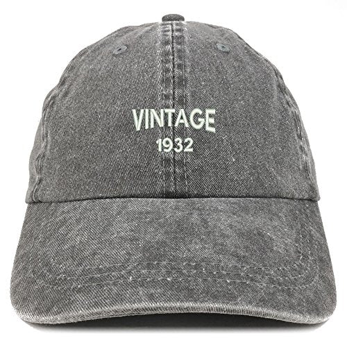 Trendy Apparel Shop Small Vintage 1932 Embroidered 89th Birthday Washed Pigment Dyed Cap
