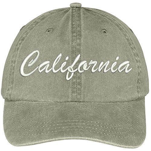 Trendy Apparel Shop California State Embroidered Low Profile Adjustable Cotton Cap