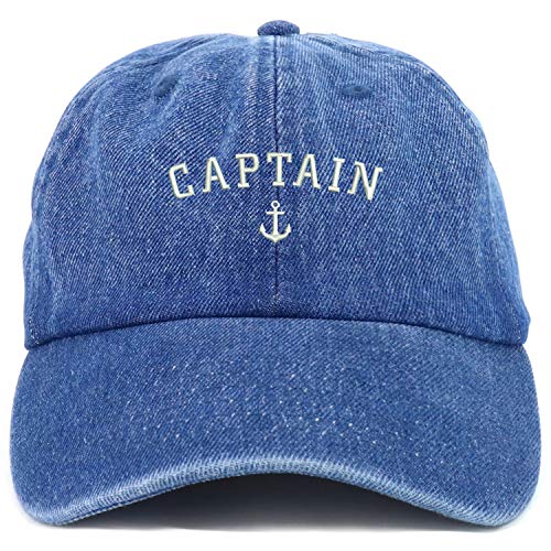 Trendy Apparel Shop Youth Captain Anchor Adjustable Soft Crown Baseball Cap