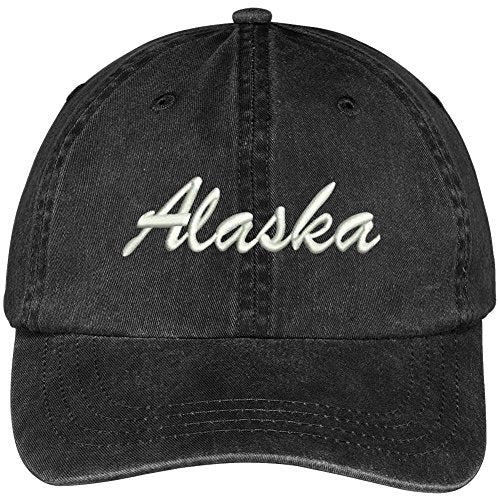 Trendy Apparel Shop Alaska State Embroidered Low Profile Adjustable Cotton Cap -