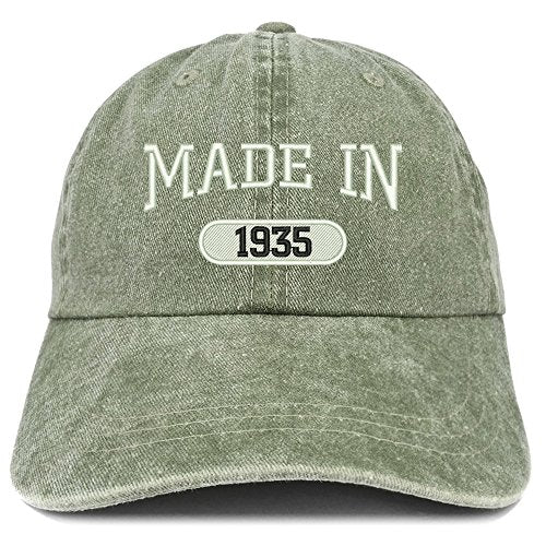 Trendy Apparel Shop Made in 1934 Embroidered 86th Birthday Washed Baseball Cap