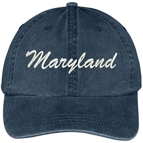 Trendy Apparel Shop Maryland State Embroidered Low Profile Adjustable Cotton Cap