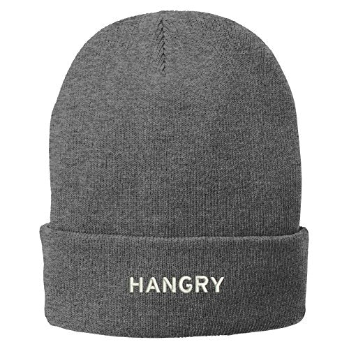 Trendy Apparel Shop Hangry Embroidered Super Stretch Winter Cuff Long Beanie