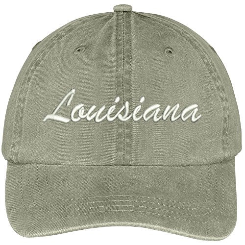 Trendy Apparel Shop Louisiana State Embroidered Low Profile Adjustable Cotton Cap