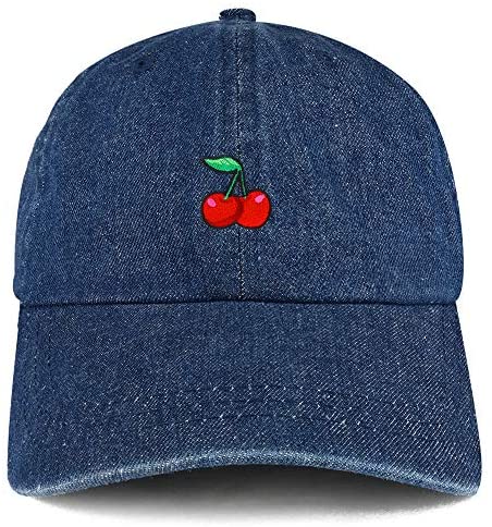 Trendy Apparel Shop Cherry Patch Unstructured Denim Baseball Cap