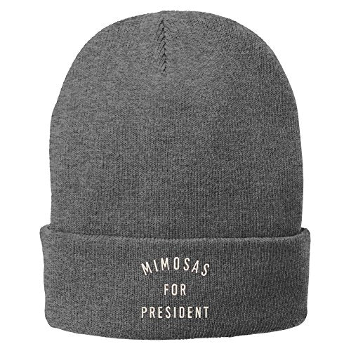 Trendy Apparel Shop Mimosas for President Embroidered Super Stretch Winter Cuff Long Beanie