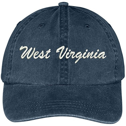 Trendy Apparel Shop West Virginia State Embroidered Low Profile Adjustable Cotton Cap
