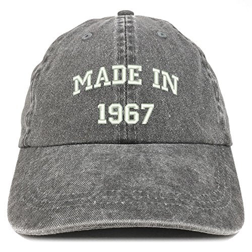Trendy Apparel Shop Made in 1967 Text Embroidered 54th Birthday Washed Cap