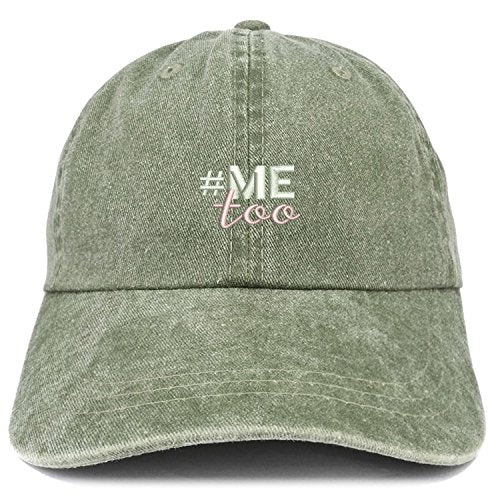 Trendy Apparel Shop Hashtag #Me Too Movement Embroidered Washed Cap