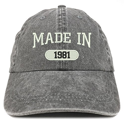 Trendy Apparel Shop Made in 1981 Embroidered 40th Birthday Washed Baseball Cap
