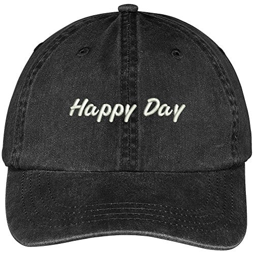 Trendy Apparel Shop Happy Day Embroidered Washed Cotton Adjustable Cap