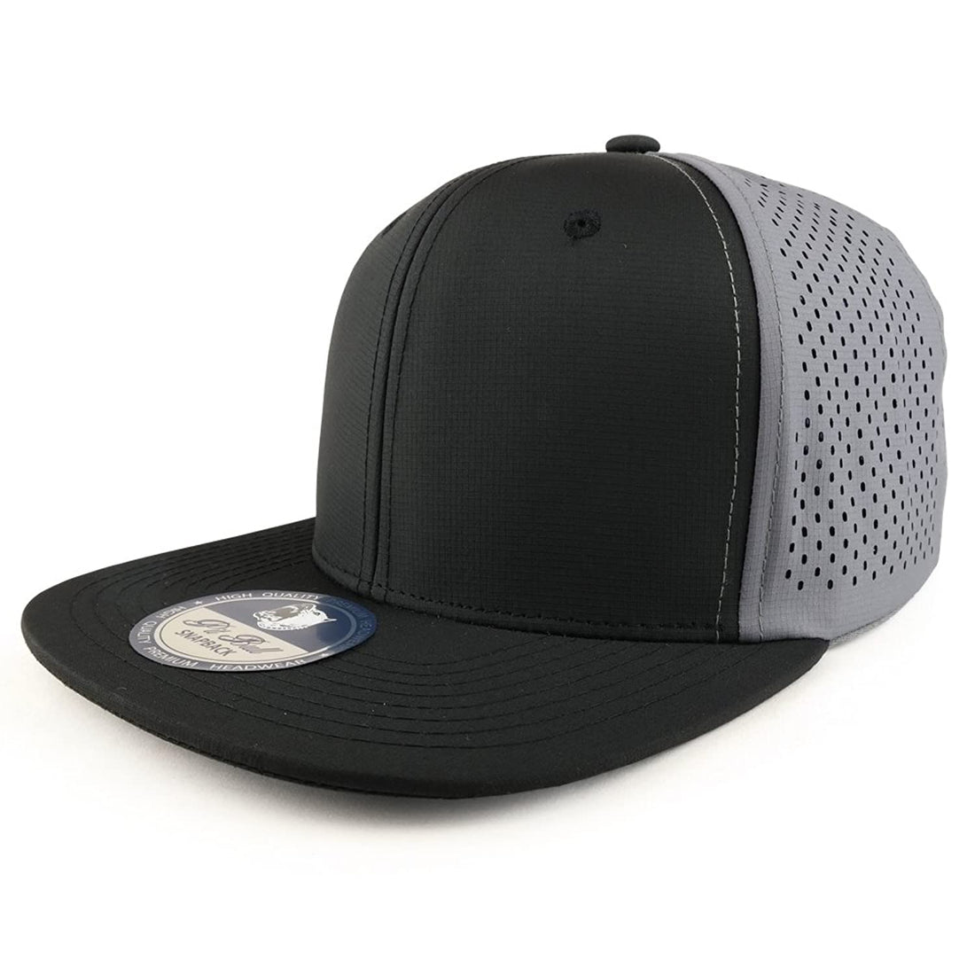 Trendy Apparel Shop Cool Fabric Two-Tone Flatbill Blank Snapback Mesh Cap