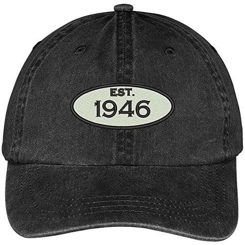 Trendy Apparel Shop Established 1946 Embroidered 73rd Birthday Gift Washed Cotton Cap