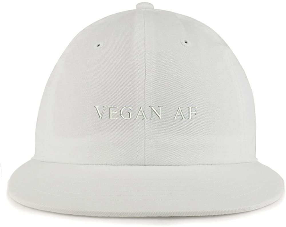 Trendy Apparel Shop Vegan AF Embroidered Unstructured Flatbill Adjustable Cap - Red