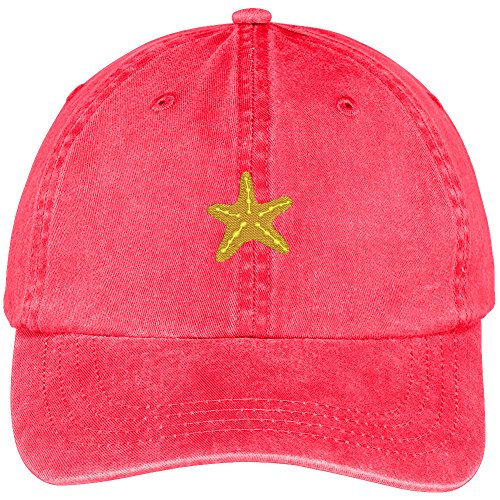 Trendy Apparel Shop Small Starfish Embroidered Cotton Washed Baseball Cap