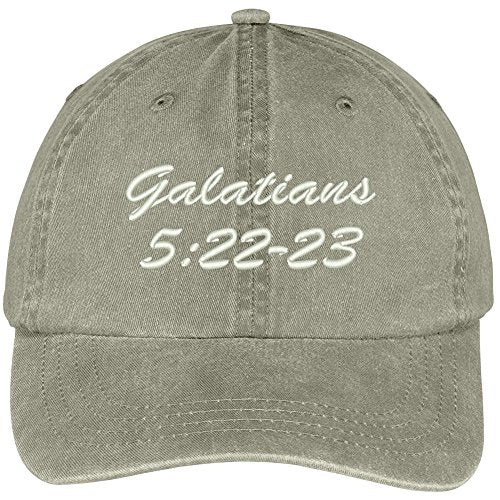 Trendy Apparel Shop Bible Verse Galatians 5:22-23 Embroidered Pigment Dyed Cotton Baseball Cap