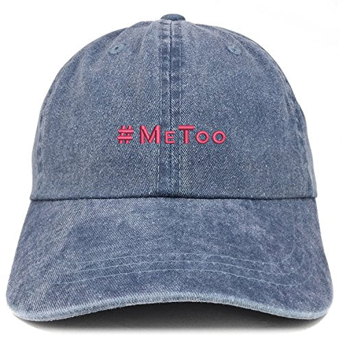 Trendy Apparel Shop Hashtag #MeToo Hot Pink Embroidered Washed Cotton Cap