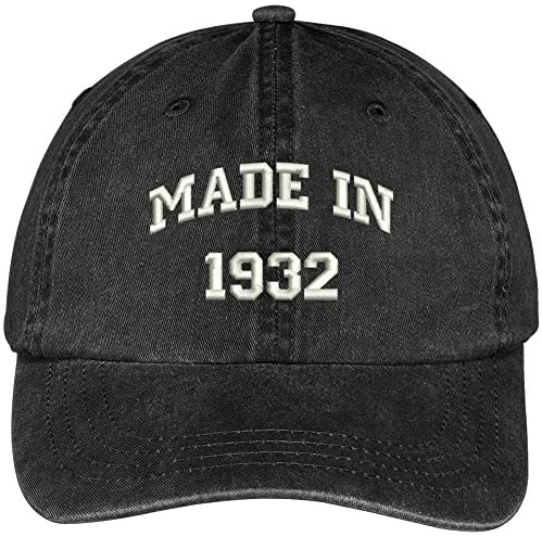 Trendy Apparel Shop Made in 1932-87th Birthday Embroidered Washed Cotton Baseball Cap