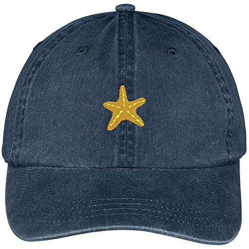 Trendy Apparel Shop Small Starfish Embroidered Cotton Washed Baseball Cap