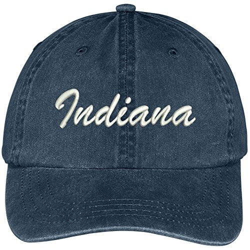 Trendy Apparel Shop Indiana State Embroidered Low Profile Adjustable Cotton Cap