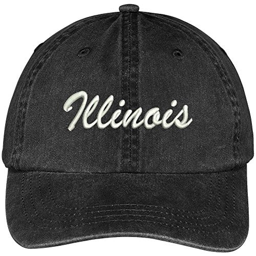 Trendy Apparel Shop Illinois State Embroidered Low Profile Adjustable Cotton Cap