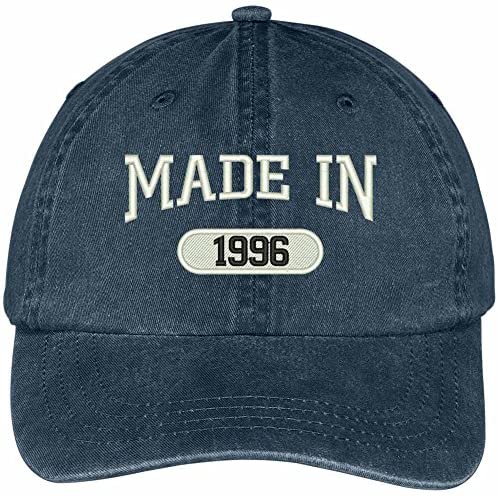 Trendy Apparel Shop 23rd Birthday - Made in 1996 Embroidered Low Profile Washed Cotton Baseball Cap