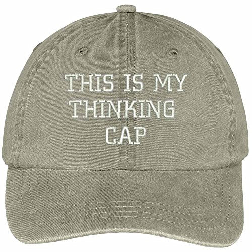 Trendy Apparel Shop This is My Thinking Cap Embroidered Washed Cotton Adjustable Cap