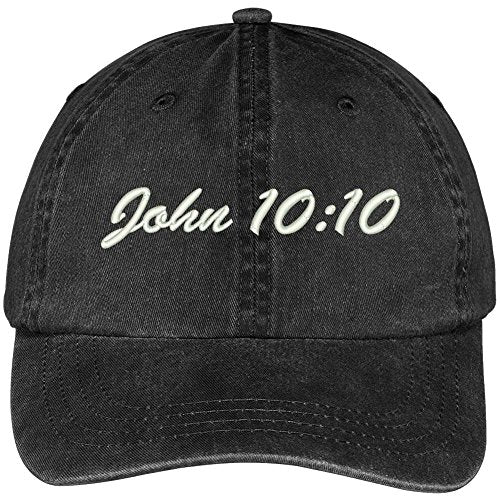 Trendy Apparel Shop Bible Verse John 10:10 Embroidered Pigment Dyed Cotton Baseball Cap