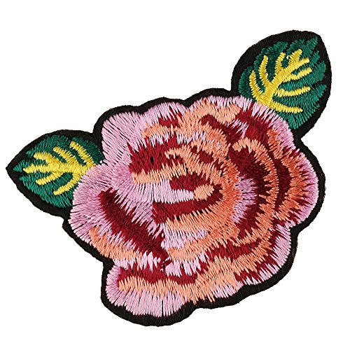 Trendy Apparel Shop Colorful Flower Rose Embroidered Iron On Patch