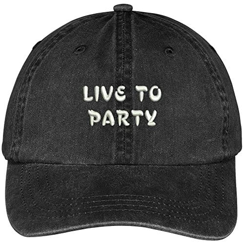 Trendy Apparel Shop Live To Party Embroidered Washed Cotton Adjustable Cap