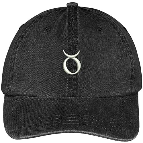 Trendy Apparel Shop Taurus Zodiac Signs Embroidered Soft Crown 100% Brushed Cotton Cap