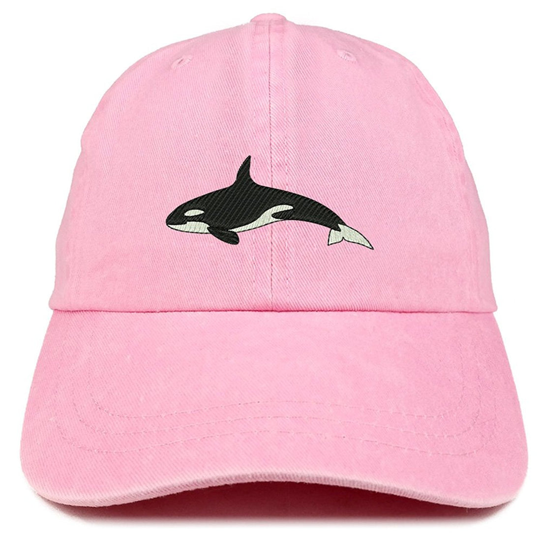 Trendy Apparel Shop Orca Killer Whale Embroidered Pigment Dyed 100% Cotton Cap