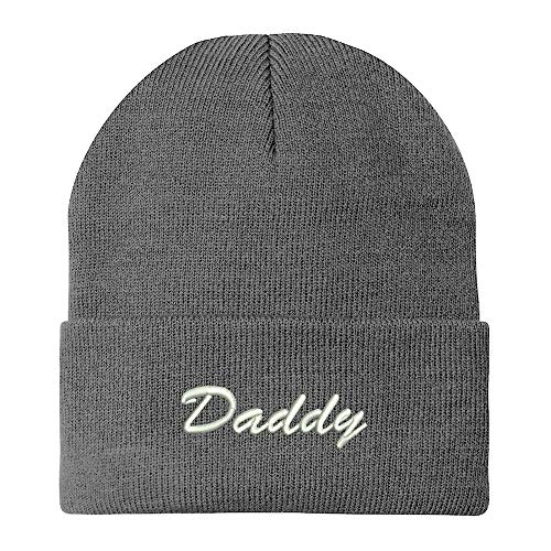 Trendy Apparel Shop Daddy Script Font Embroidered Winter Long Cuff Beanie